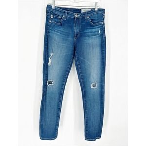 AG‎ ADRIANO GOLDSCHMIED The Legging Ankle Super Skinny Low Ripped Jeans 29R